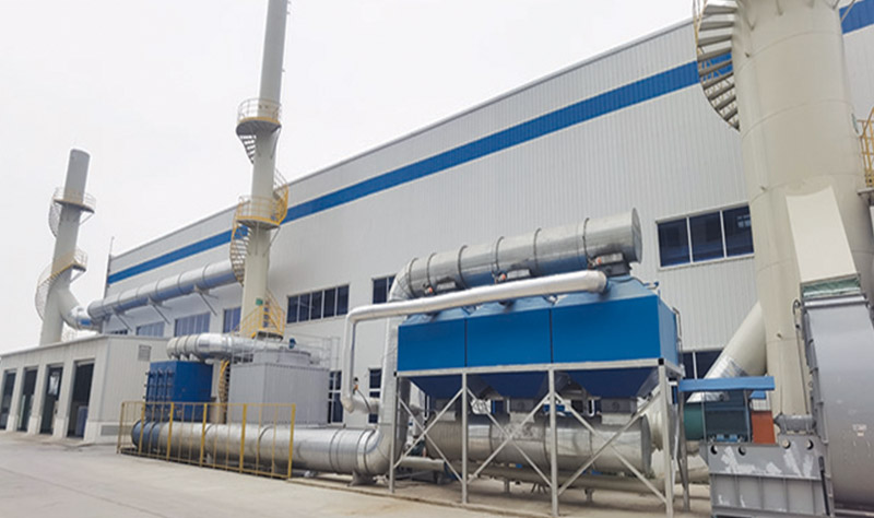 Shell core machine exhaust gas purification system